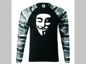 Anonymous pánske tričko (nie mikina!!) s dlhými rukávmi vo farbe " metro " čiernobiely maskáč gramáž 160 g/m2 materiál 100%bavlna